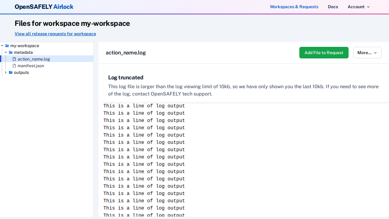 Log files in Metadata